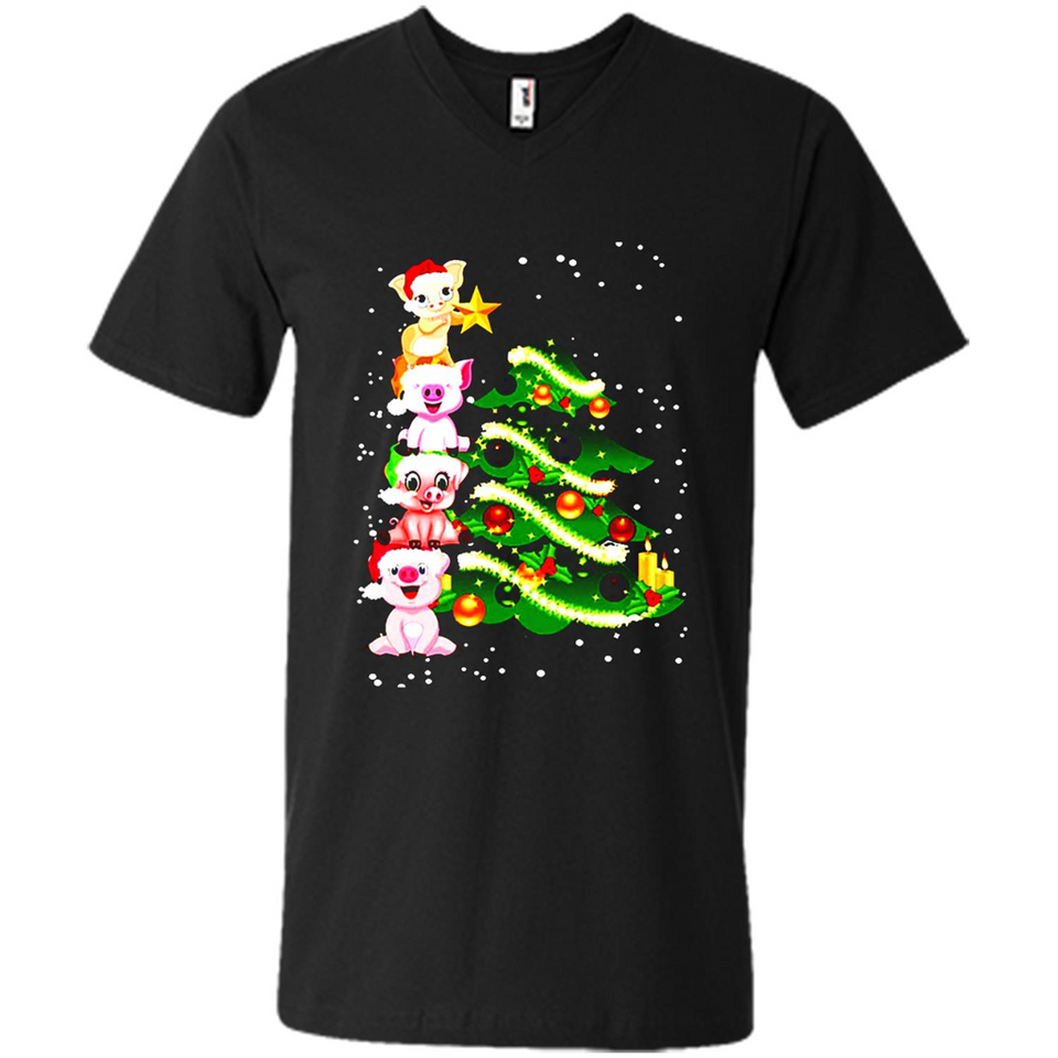 Pigs Christmas T Shirt PINGPONG - Men's V-Neck
