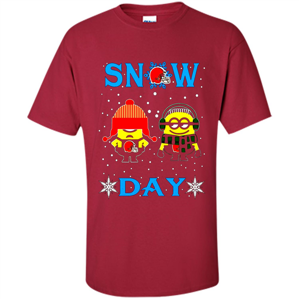 Snow Day Shirt For Cleveland Browns Vs Minion Fans pingpong