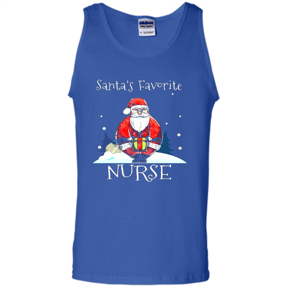 Funny Christmas Nurse Shirt, Santa_s Favorite Nurse - Tank Top