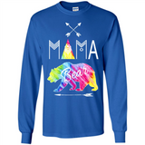 Mama Bear Shirt Tie Dye Family Vacation & Camping Tee - Long Sleeve T-Shirt