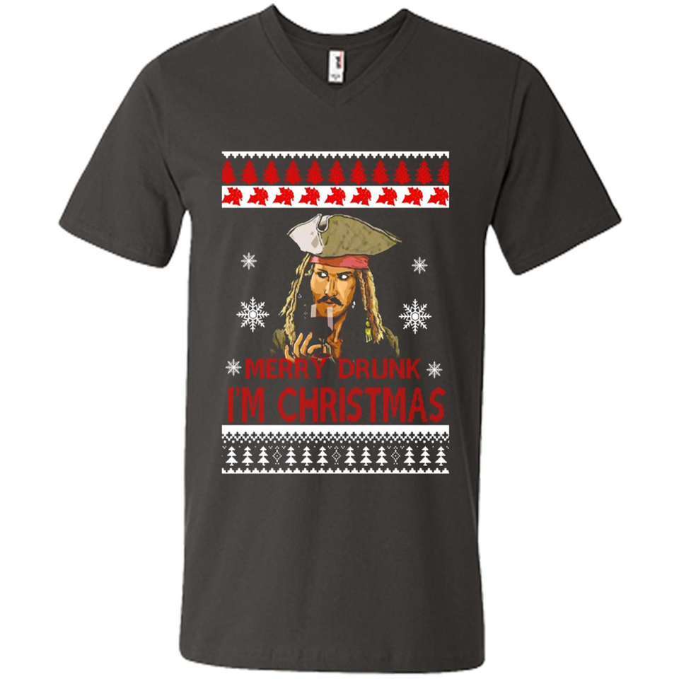 Jack sparrow Merry Drunk I'm Christmas - Men's V-Neck