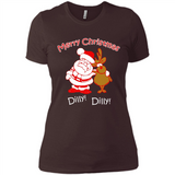 Christmas T-Shirt Santa And Reindeer Dilly Dilly - Ladies' Boyfriend T-Shirt