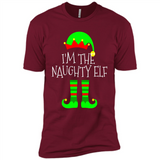 Matching Family Christmas Shirt Funny I'm The Naughty Elf Black mugs PINGPONG - Premium Short Sleeve T-Shirt
