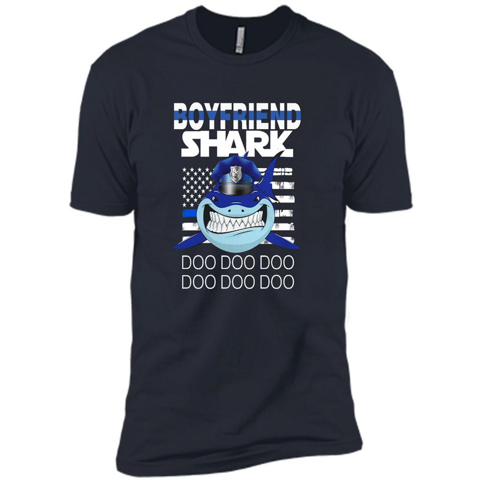 Police boyfriend Shark Blue Line Tee