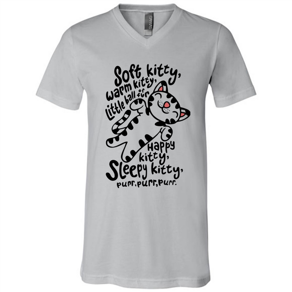 Soft kitty warm kitty little ball of fur - Canvas Unisex V-Neck