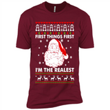 Santa First things first i’m the realest Christmas - Premium Short Sleeve T-Shirt