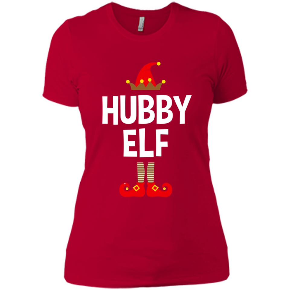 Hubby Elf Shirt - Family Matching Christmas Pajamas - Ladies' Boyfriend T-Shirt