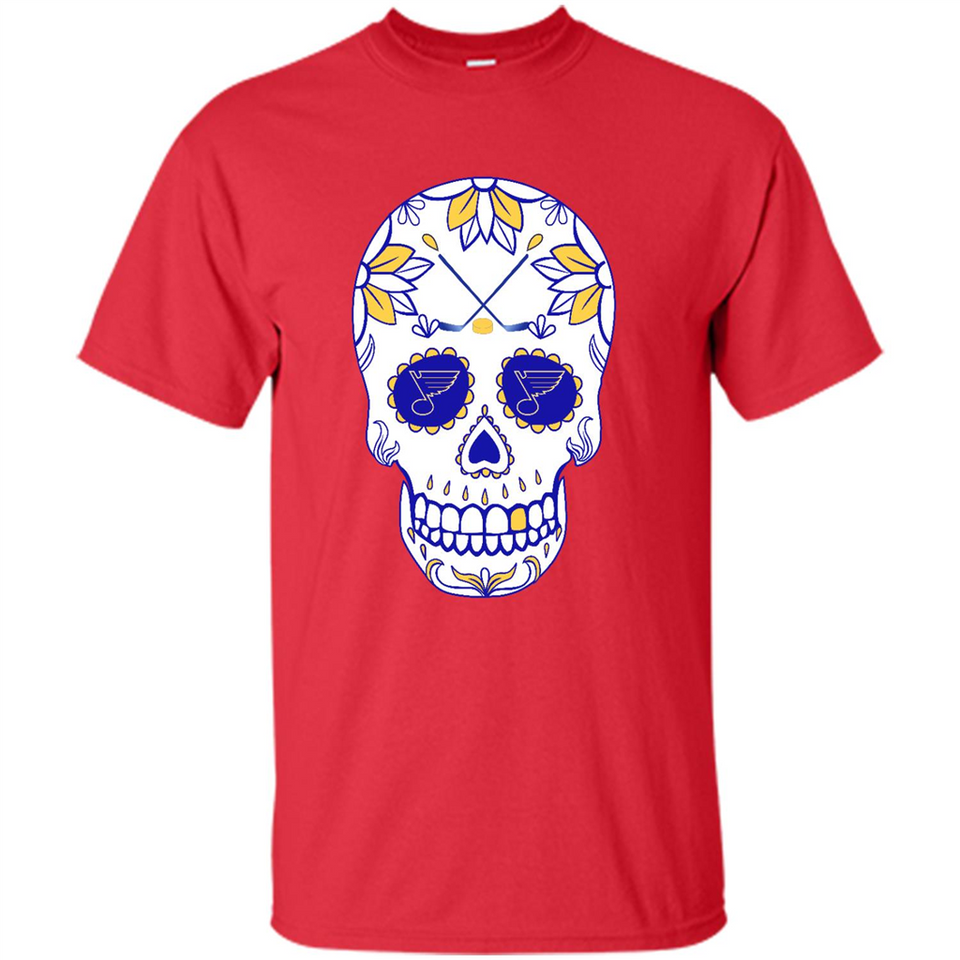 St. Louis Blues Hockey Sugar Skull Day of the Dead