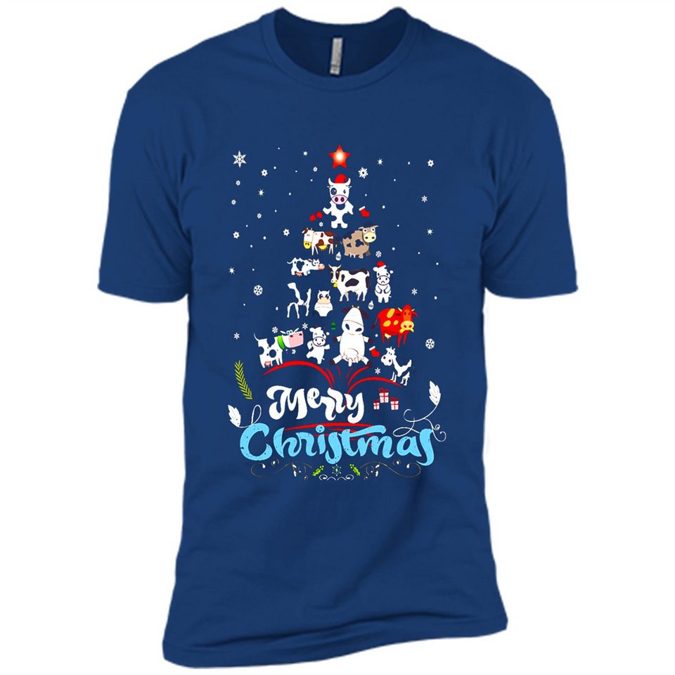 Christmas Ugly Sweater Animal Tree Pine Merry Christmas - Premium Short Sleeve T-Shirt