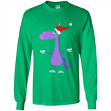 Funny Christmas Unicorn in Santa Hat - Long Sleeve T-Shirt