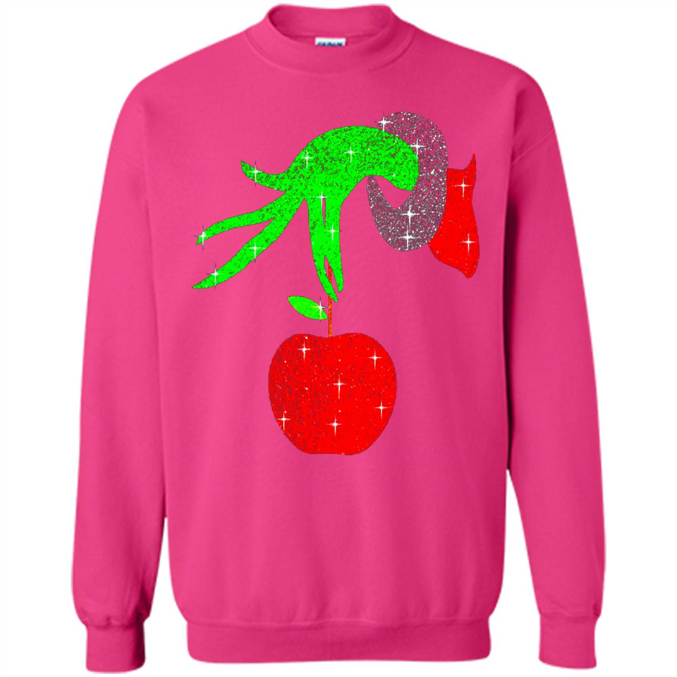 Christmas The Grinch Hand Holding Apple Ornament sweater - Sweatshirt