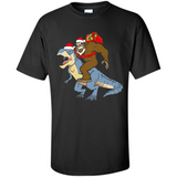 Bigfoot Riding Dinosaurus T-Shirt Funny Bigfoot Santa - Shirt
