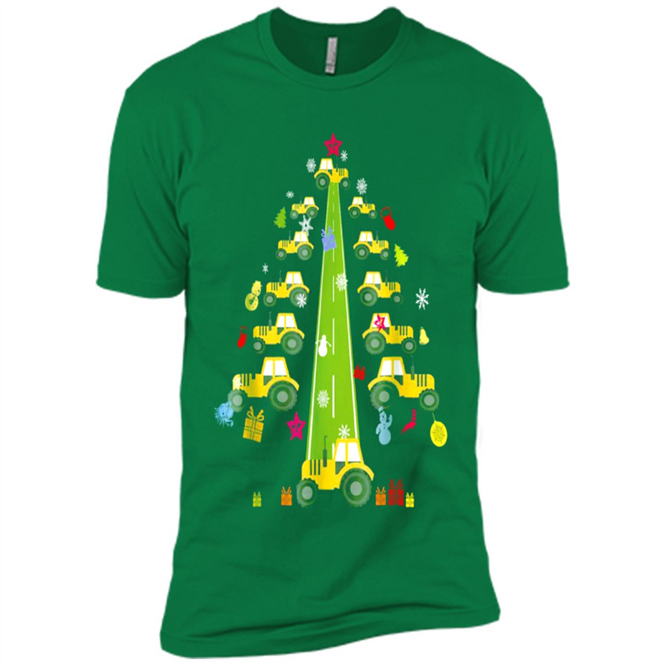 Tractor Car Christmas Tree T-shirt For Drivers