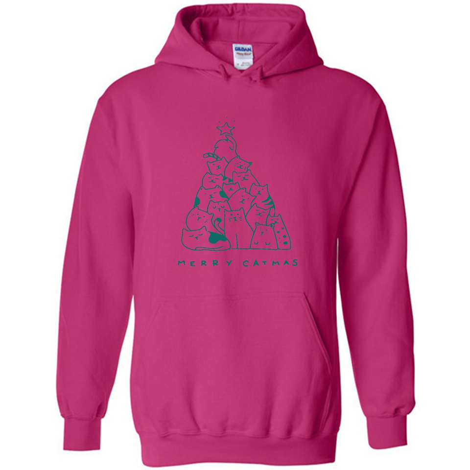 Merry Catmas Funny Cat Christmas Tree Sweatshirt - Hoodie