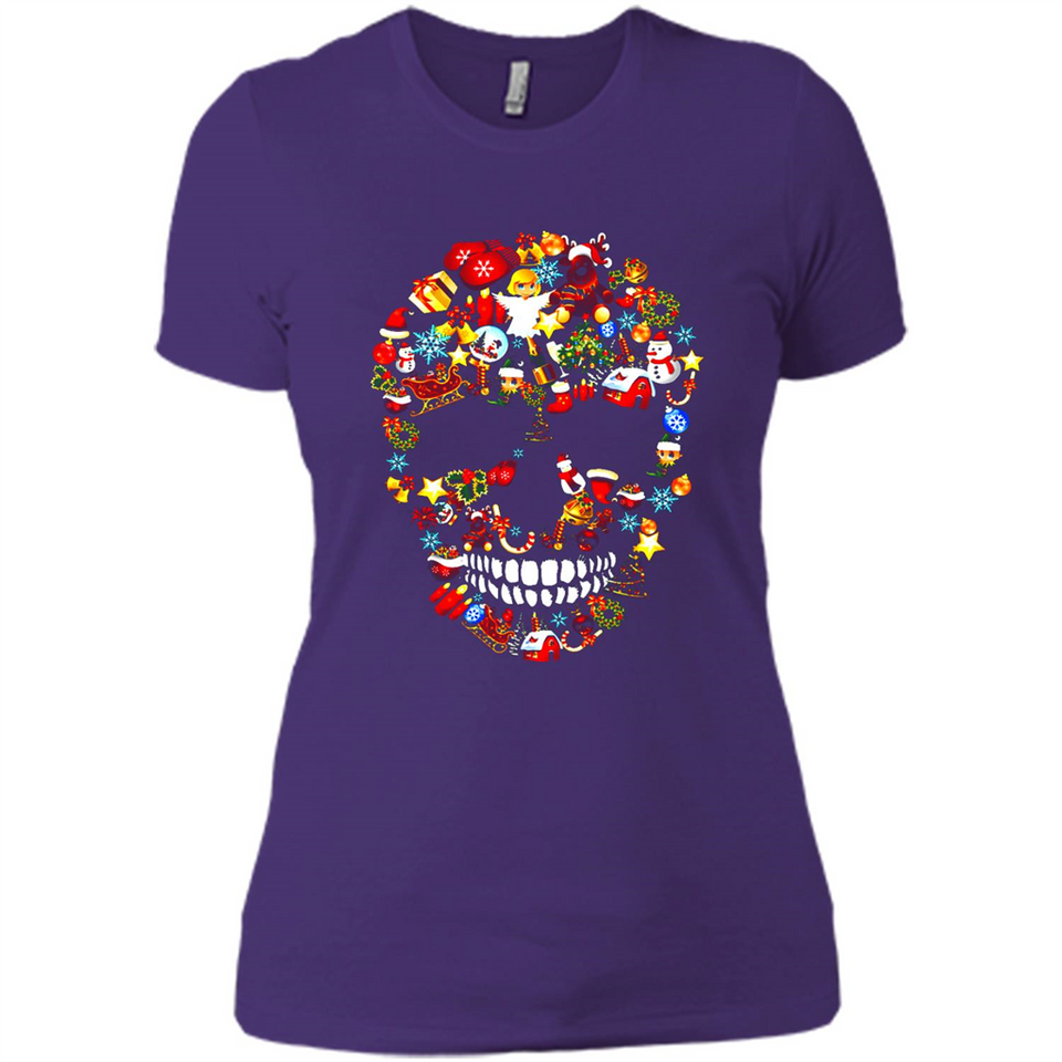 Skull Christmas Decorations Merry Xmas T-Shirt - Ladies' Boyfriend T-Shirt