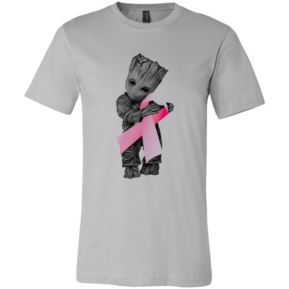 Groot Hug Breast Cancer - Canvas Unisex T-Shirt