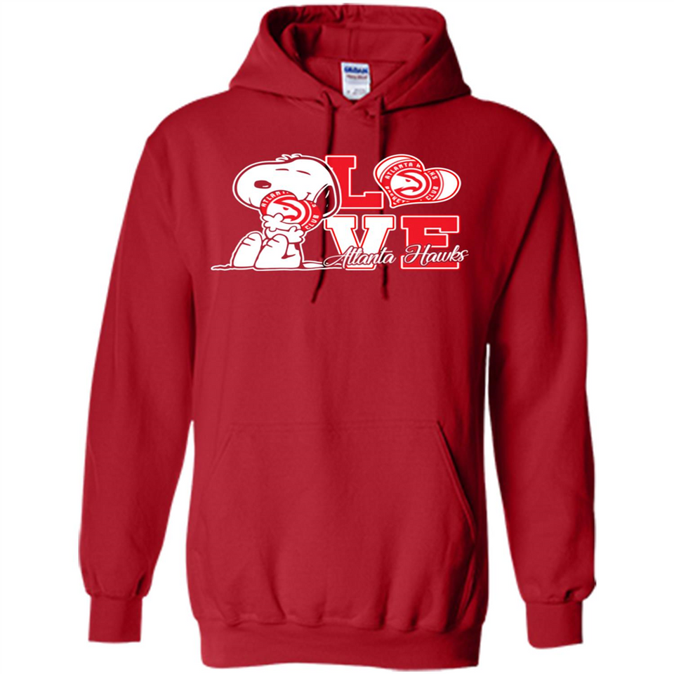 Snoopy loves NBA Atlanta Hawks - Hoodie