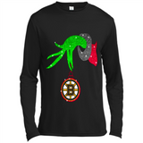 GRINCH HAND HOLDING BOSTON BRUINS GLITTER CHRISTMAS PINGPONG