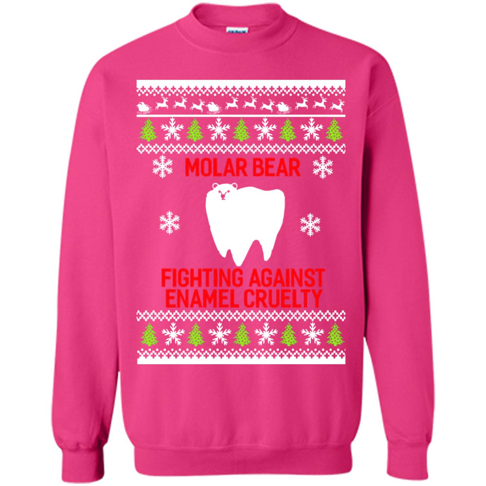 Molar bear fighting against enamel cruelty Christmas - Sweatshirt