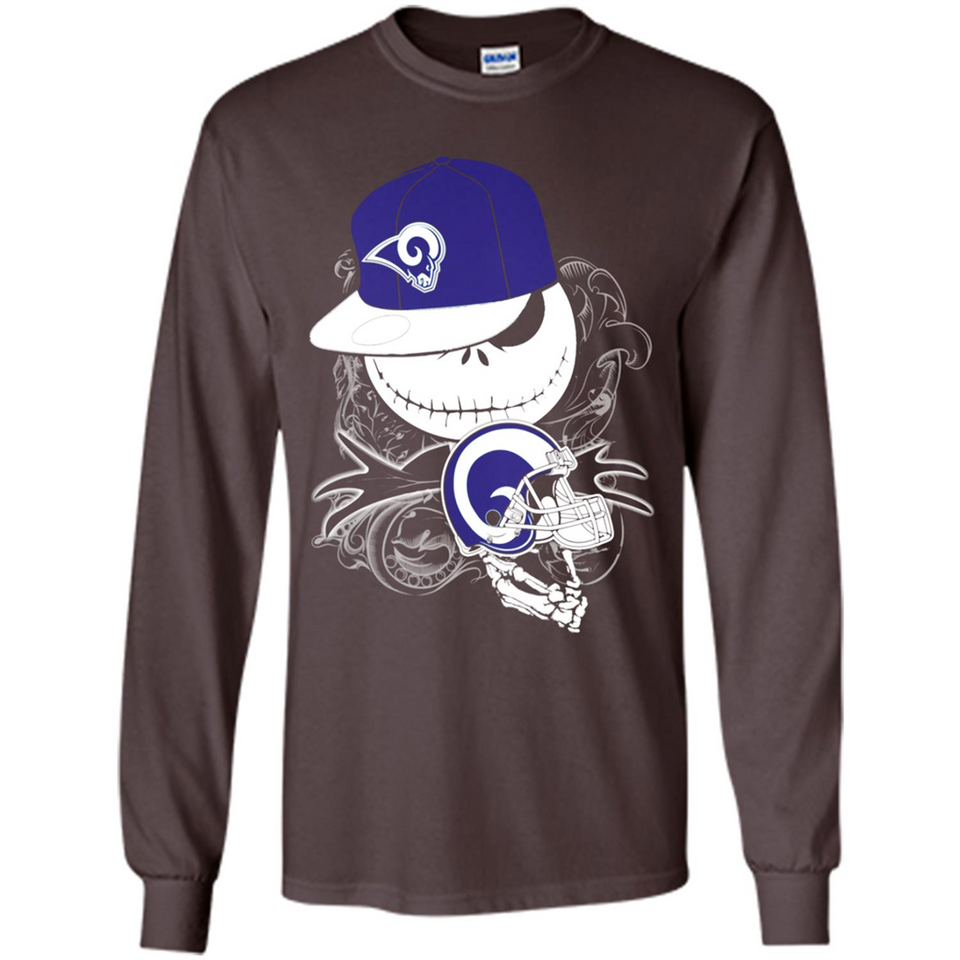 Jack Skellington The Nightmare Before Christmas-Rams Football - Long Sleeve T-Shirt
