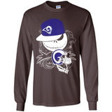 Jack Skellington The Nightmare Before Christmas-Rams Football - Long Sleeve T-Shirt