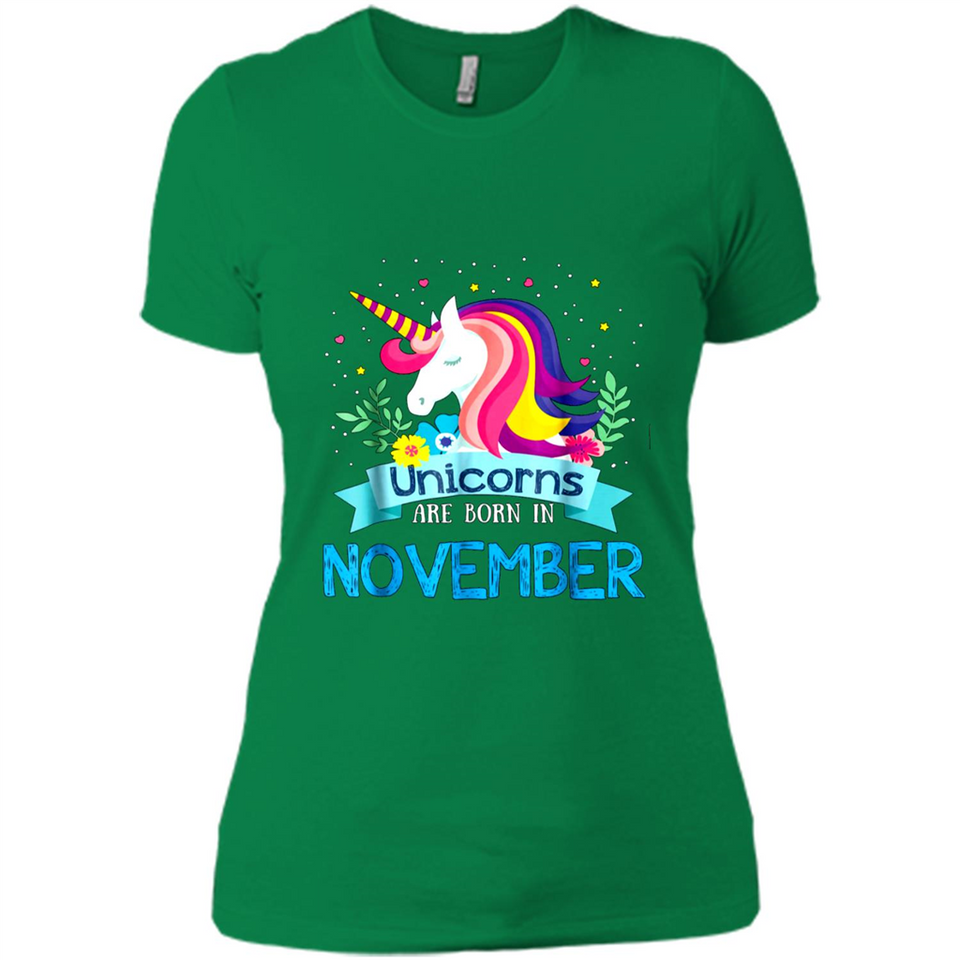Unicorns are born in November Birthday Rainbow Gift Ladies Custom