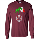 Funny Washington Wizards Glitter Grinch Monogram Ornament Christmas - Long Sleeve T-Shirt