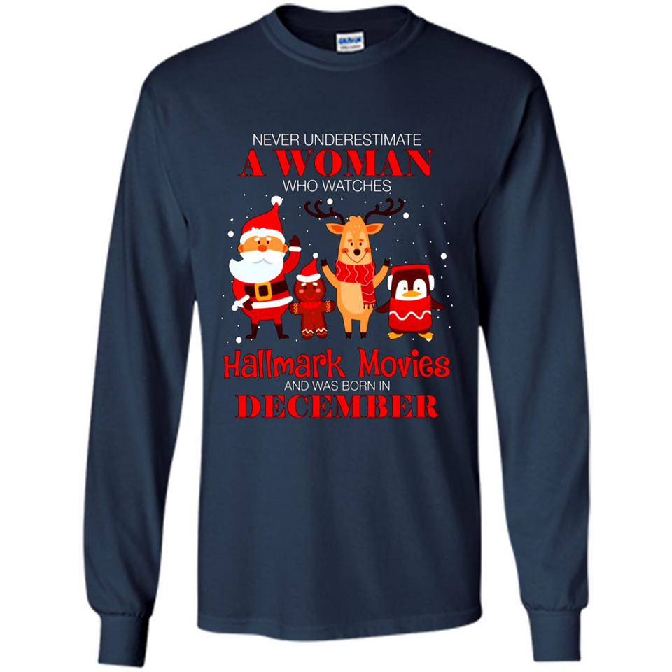 Never Underestimate A December Woman Watches Hallmark Movies Sweatshirt PINGPONG