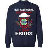 I Just Want To Drink Hot Chocolate & Watch TCU Horned Frogs Ugly Christmas Sweater PINGPONG