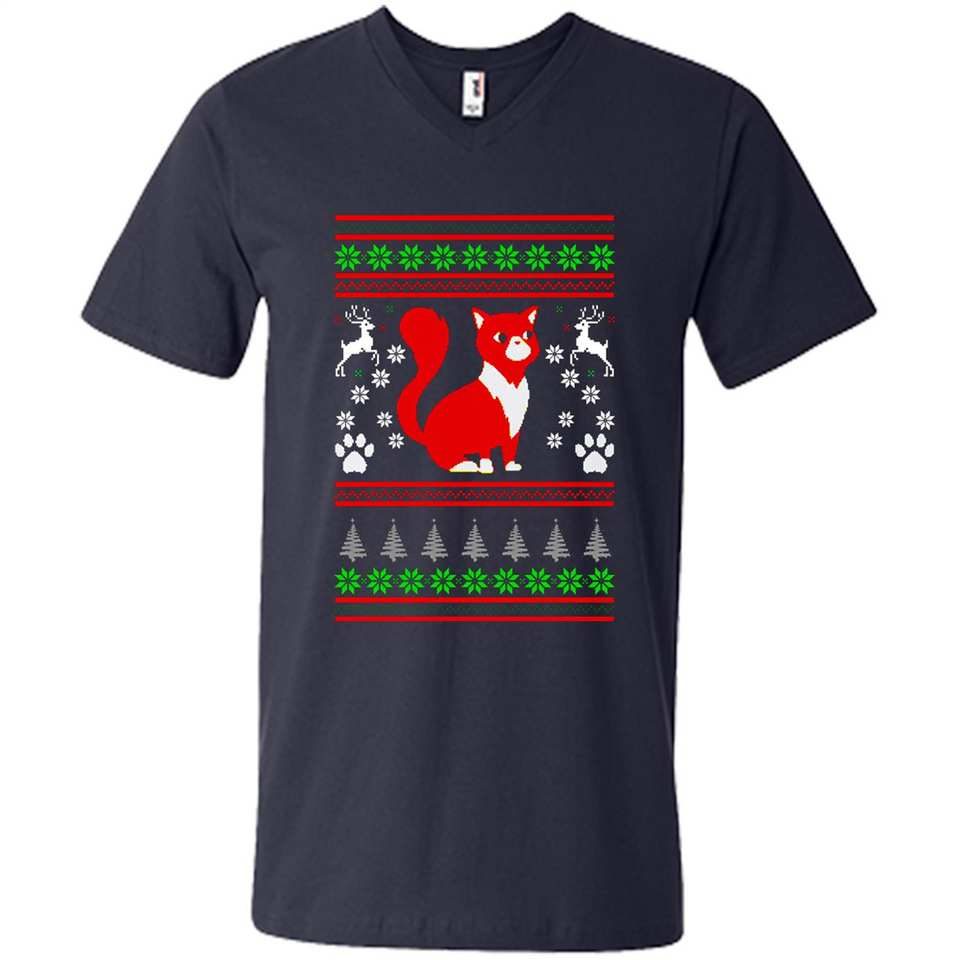 Christmas Ugly Sweater CUTE CATS UGLY CHRISTMAS SWEATERS - Men's V-Neck