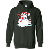 Cute Snowman drink Red Wine Christmas T-Shirt - Hoodie