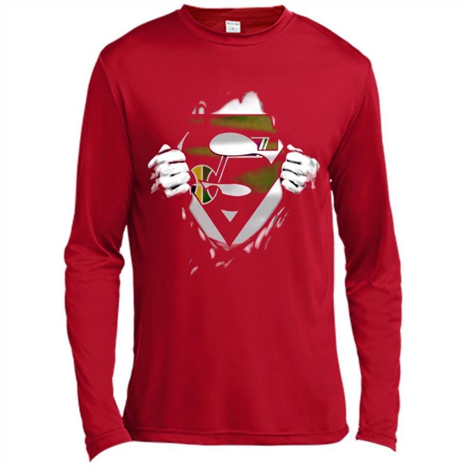 Utah Jazz And Superman Fans - Canvas Long Sleeve T-Shirt