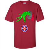 GRINCH HAND HOLDING CHICAGO CUBS GLITTER CHRISTMAS PINGPONG