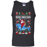 Ugly Christmas Santa Riding Dolphin - Tank Top