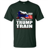 All Board The Trump Train 2020 Patriotic U.S Flag pingpong - Shirt