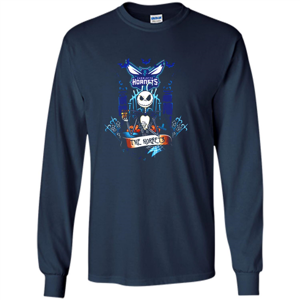 Charlotte Hornets Halloween The Nightmare Before Christmas - Long Sleeve T-Shirt