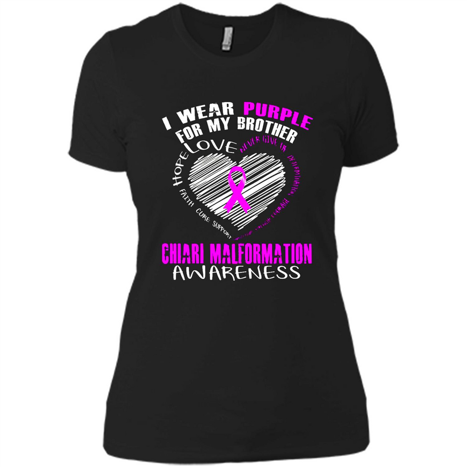 I Wear Purple For My Brother Chiari Malformation - Ladies' Boyfriend T-Shirt