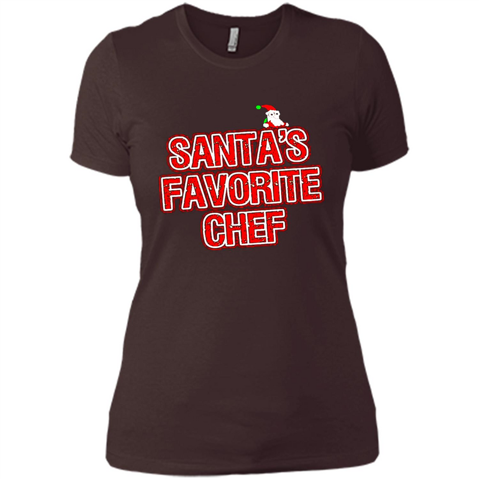 Funny Christmas Clothes - Santas Favorite Chef - Ladies' Boyfriend T-Shirt