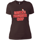 Funny Christmas Clothes - Santas Favorite Chef - Ladies' Boyfriend T-Shirt