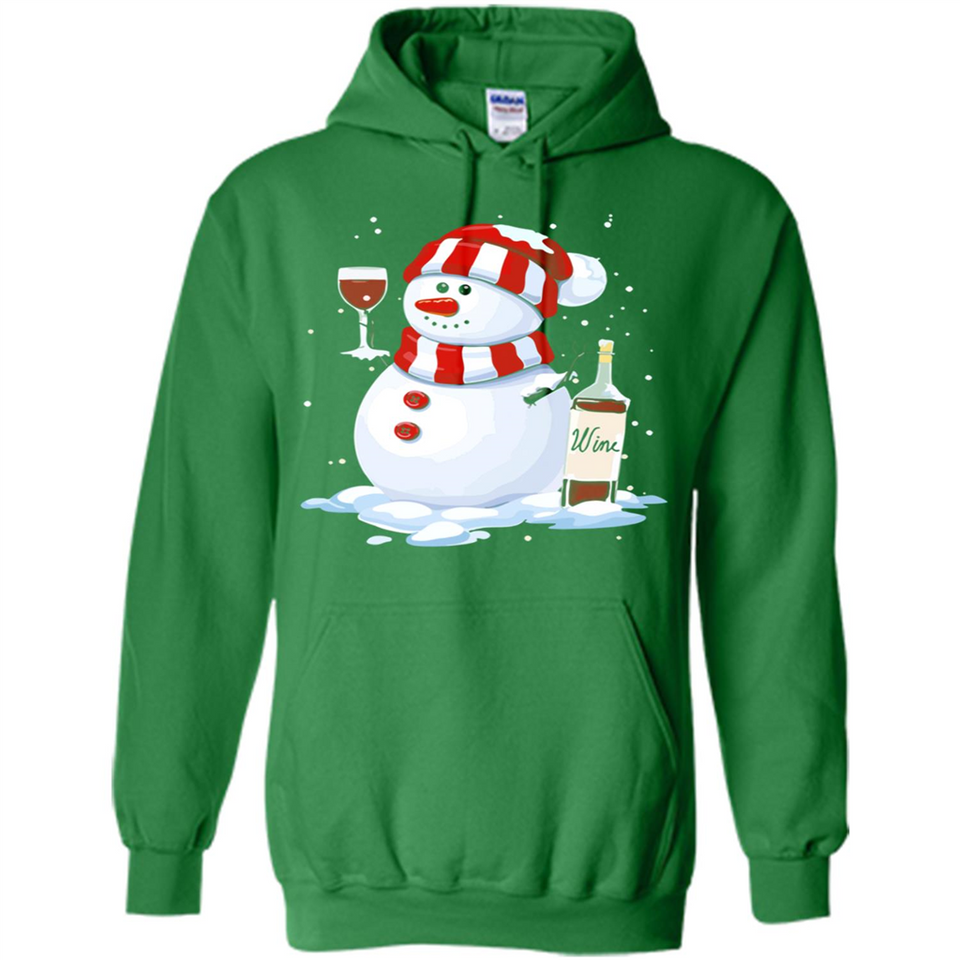 Cute Snowman drink Red Wine Christmas - Hoodie