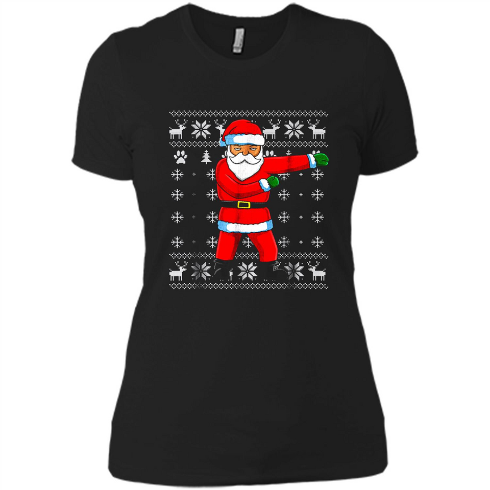 Flossing Santa Christmas Ugly Sweater Style Pajama Xmas Gift - Ladies' Boyfriend T-Shirt