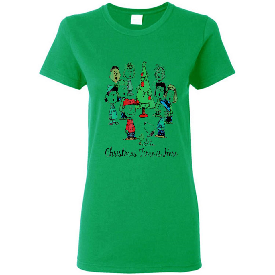 Snoopy Christmas Time Is Here Sporty T-Shirt - Ladies Short-Sleeve