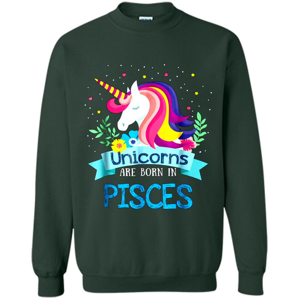 Unicorns are born in Pisces Birthday Rainbow Gift Ladies Custom