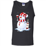 Cute Snowman drink Red Wine Christmas - Tank Top