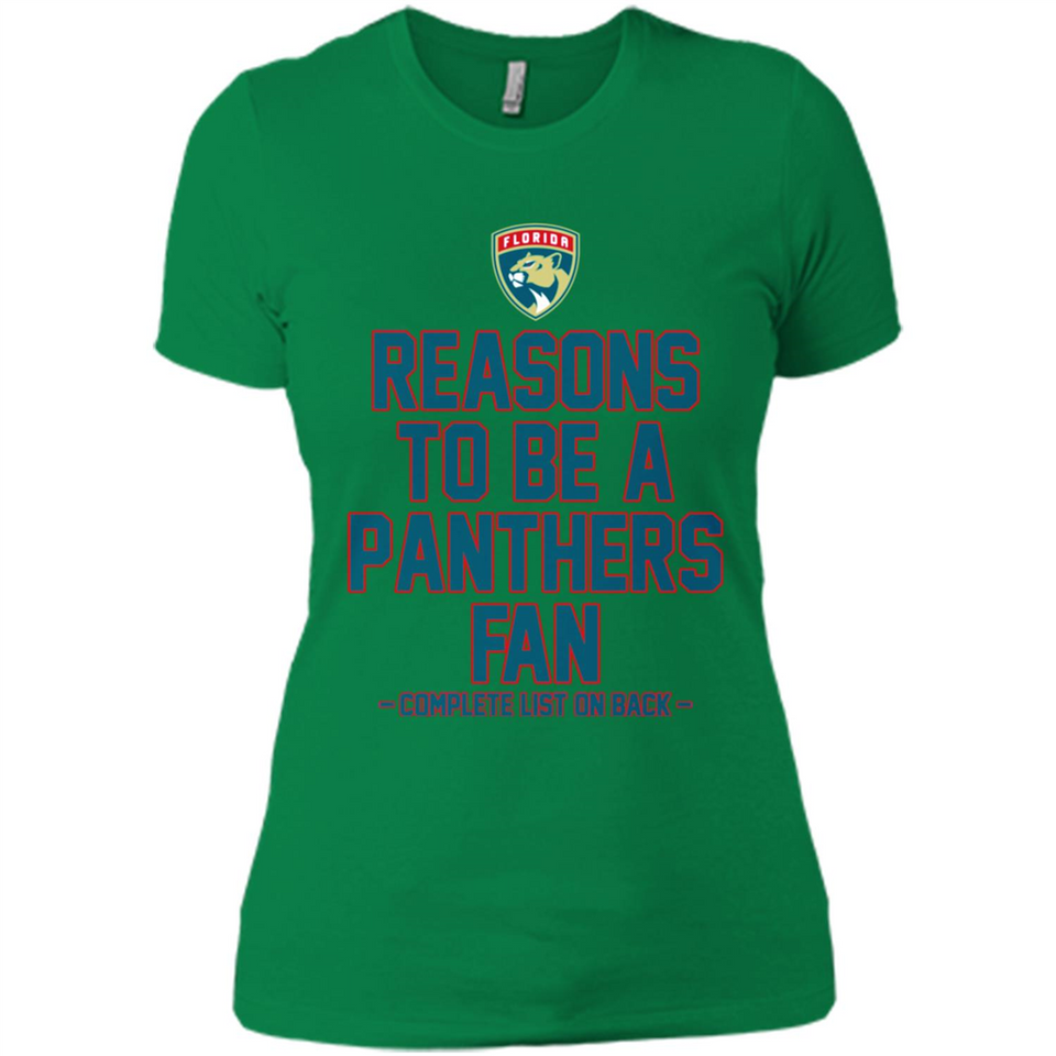 Reasons to be a Florida Panthers Fan Complete List on Back - Ladies' Boyfriend T-Shirt