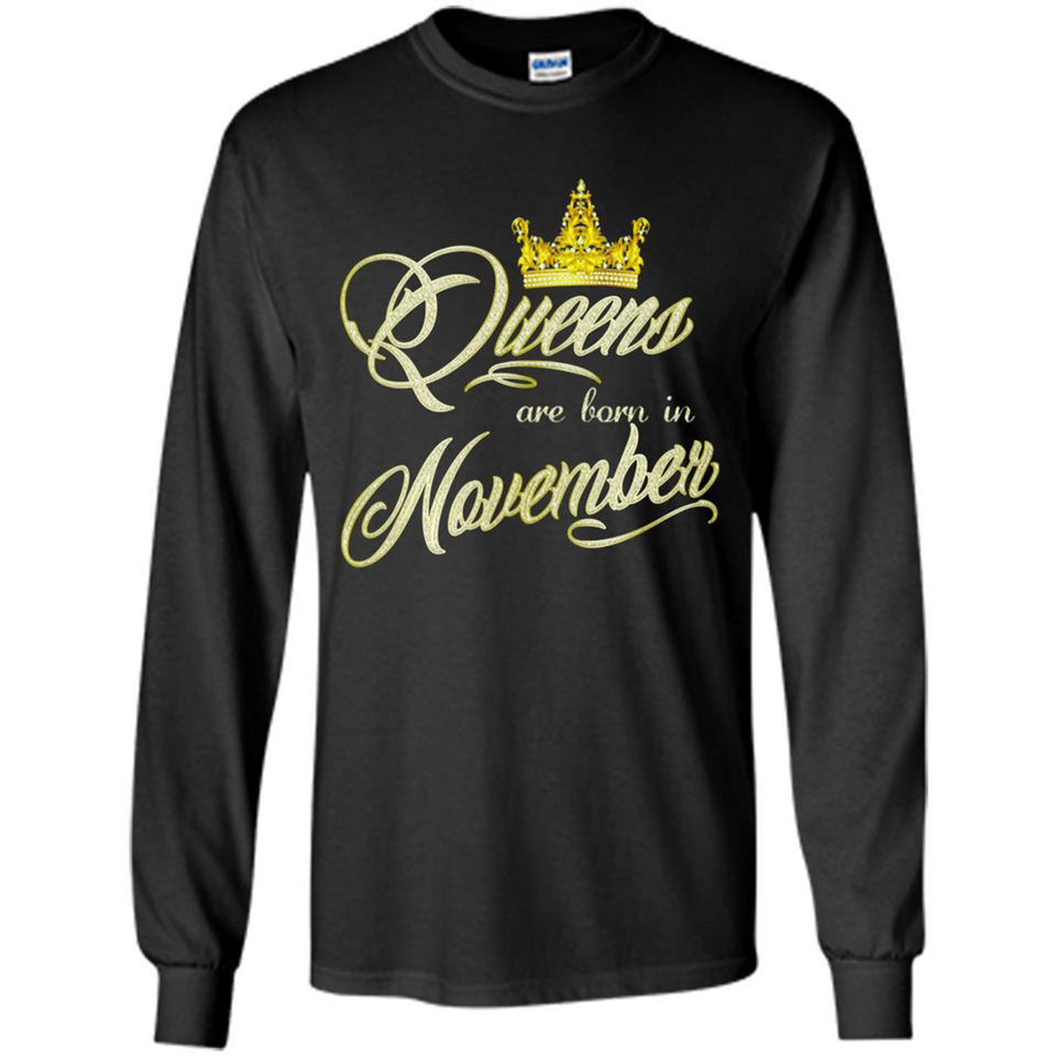 Queens Are Born In November Golden T-Shirt
