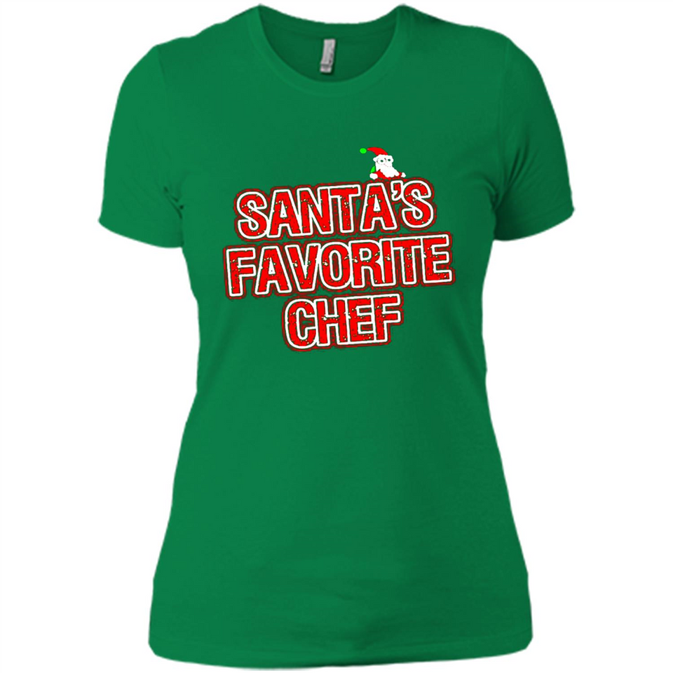 Funny Christmas Clothes - Santas Favorite Chef - Ladies' Boyfriend T-Shirt
