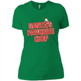 Funny Christmas Clothes - Santas Favorite Chef - Ladies' Boyfriend T-Shirt