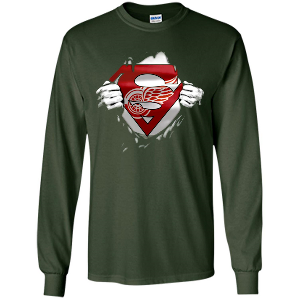 Detroit Red Wings And Superman Fans - Long Sleeve T-Shirt