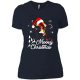 Mooey Christmas Cow Santa Christmas Lover Lights Sweatshirt - Ladies' Boyfriend T-Shirt